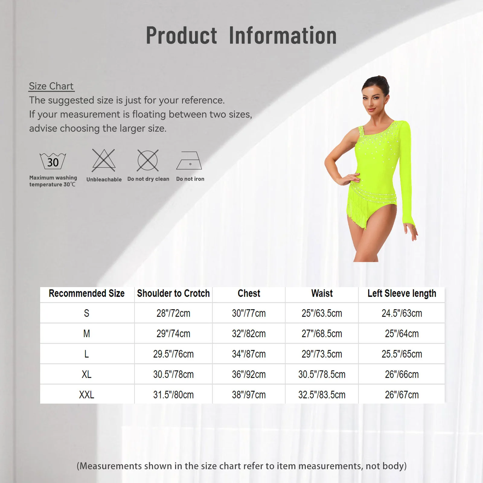 Womens Tango Latin dansvoorstelling kostuum enkele lange mouw taille te openen kruis bodysuit Cha-cha Samba schaatskostuum