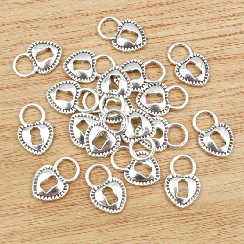 20pcs 17x11mm Antique Silver Plated Bronze Plated Heart Lock Charms Pendant:DIY for bracelet necklace