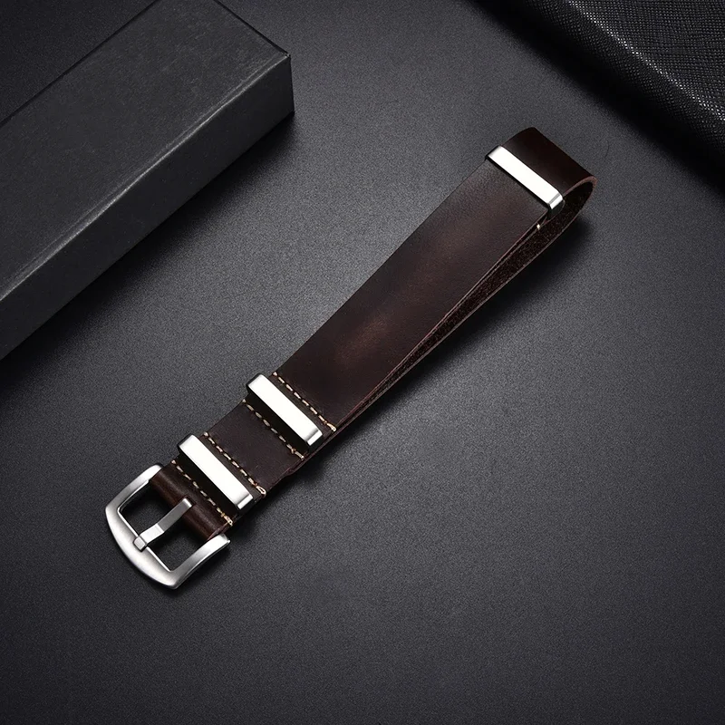 NONE Echtes Leder Uhrenarmband 18mm 20mm 22mm 24mm Armbanduhr Band Uhrenarmbänder Uhr Einstellung Ersatz Zubehör 7