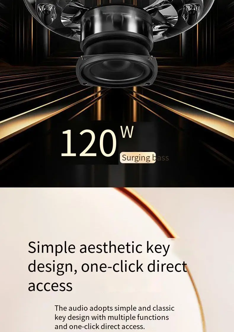 مكبر صوت بلوتوث لاسلكي مضخم صوت زجاجي هارمان Huaqiang North مع مصباح جو RGB متعدد الوظائف صوتي شفاف #6