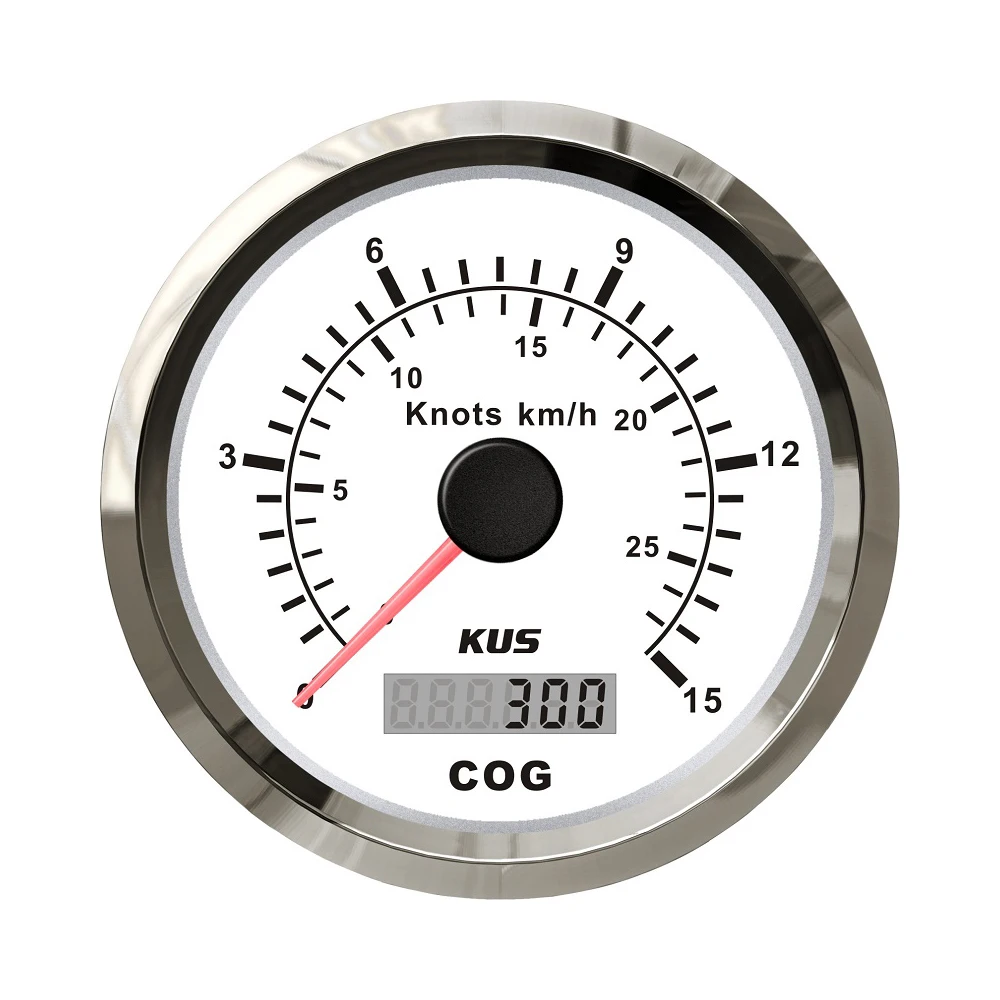 Kus 85Mm Universele Gps Snelheidsmeter Snelheidsmeter Met Koers Over De Grond Voor Bootjachten Met Rood Geel Achtergrondverlichting