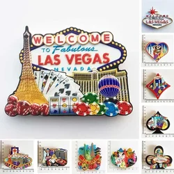 World Tourism Fridge Magnet Souvenir USA Las Vegas Florida Cultural Landscape Refrigerator Stickers Gift Set Home Decoration