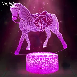 Horse Night Light for Kids Room 3D Lamp 16 Colors Changing with Remote Control Toys Christmas Birthday Gifts for Boys and Girls