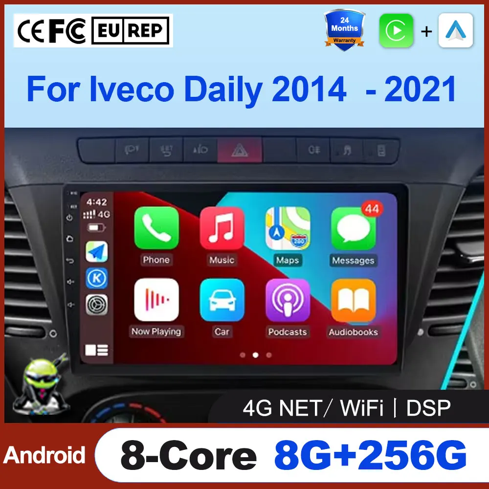 

Беспроводная мультимедиа Carplay Android Auto для Iveco Daily 2014-2021 GPS-навигация Радио Инструменты Вентилятор Bluetooth DSP Wi-Fi 4G LTE