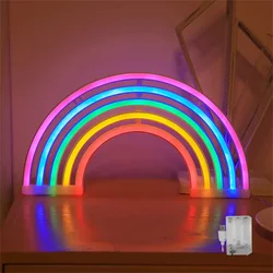 1pc LED Rainbow Neon Light USB & Batteries Powered Night Light Decorative Lights For Bedroom Wedding Party Game Room Decoration