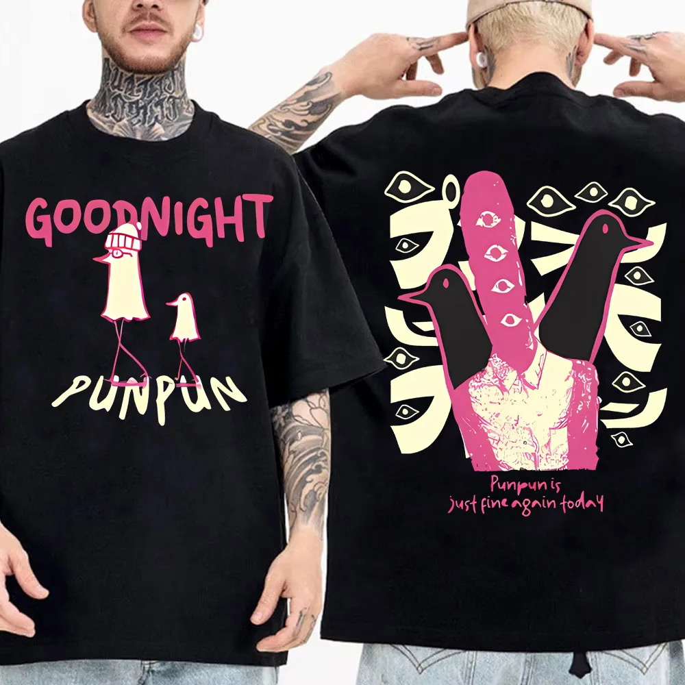 Anime Oyasumi Goodnight Punpun Grafik-T-Shirt für Männer und Frauen, Lässige Baumwoll-Vintage-T-Shirts, Manga-Übergrößen-T-Shirts für Herren