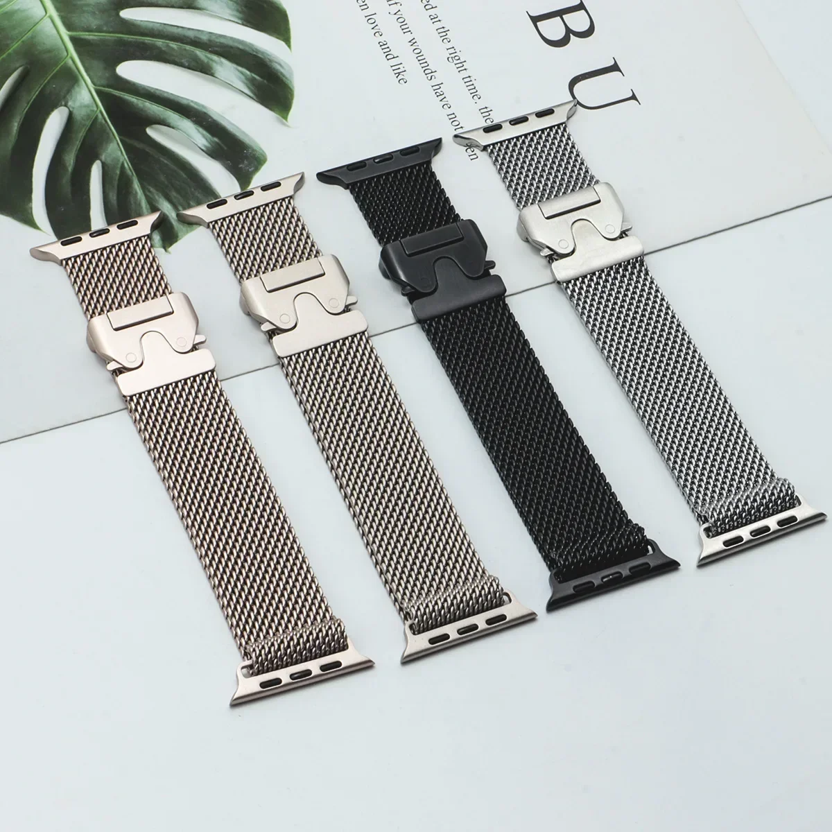 Milanese Solo Loop Strap for Apple Watch Ultra 2 49mm 46mm 42mm 44mm 45mm 41mm 40mm Bracelet for Iwatch Series 10 9 8 7 6 SE 5 4