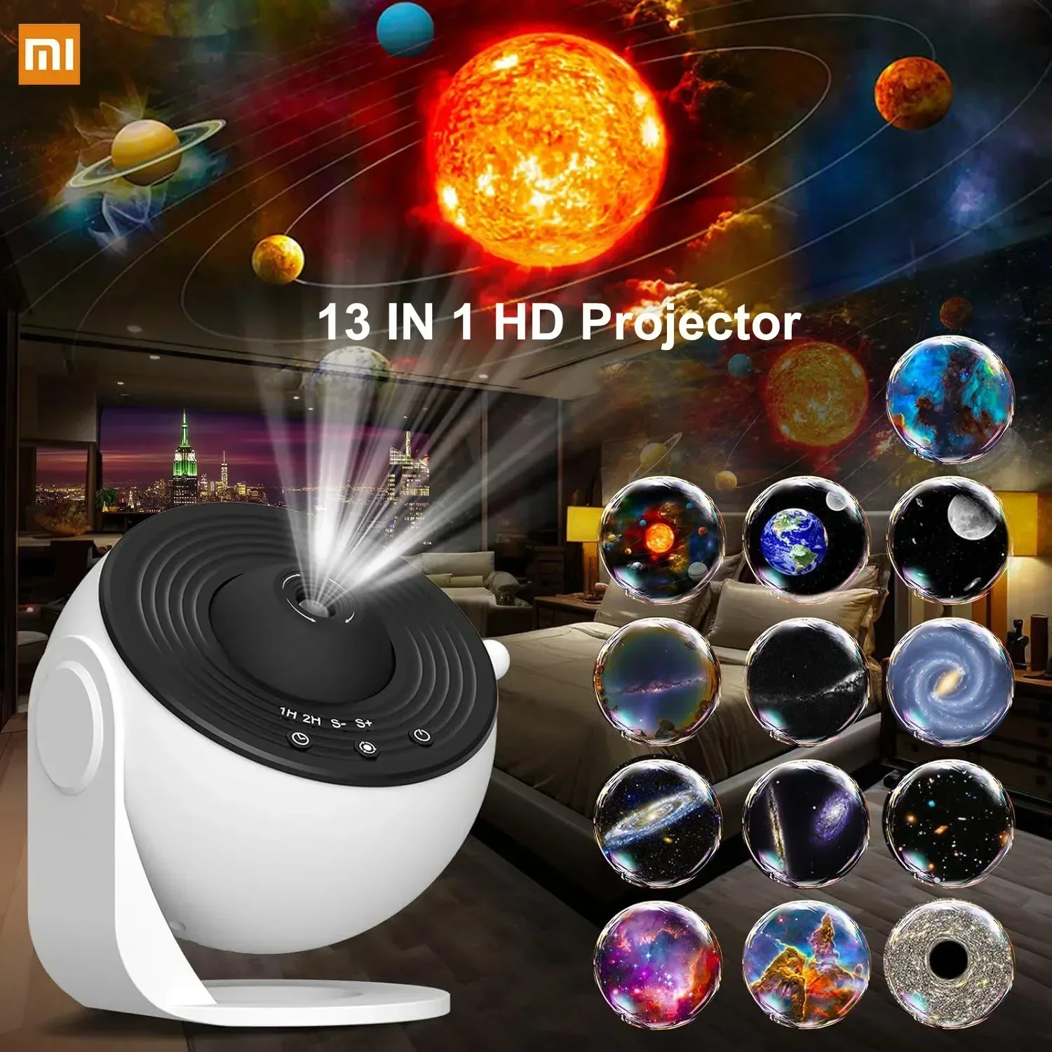 Xiaomi Night Light 13 IN 1 HD Planetarium Galaxy Star Projector 360 Rotate For Bedroom Bedside Table Decoration Children Gift