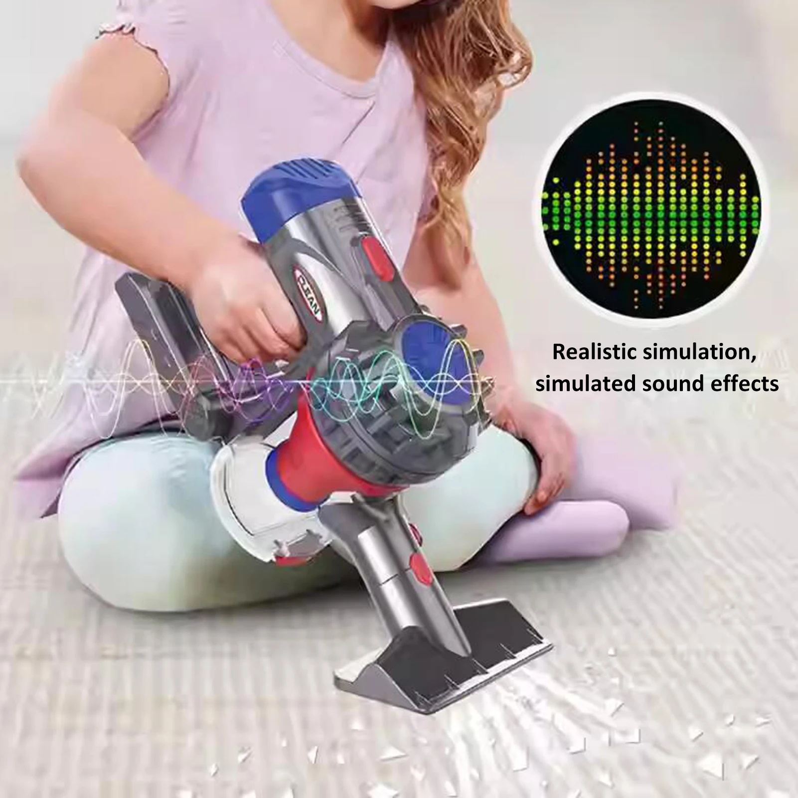 Kids Vacuum Cleaner Set  Toy Vacuum 3 In-1 That Really Works Cordless Vacuum Interactive Toy