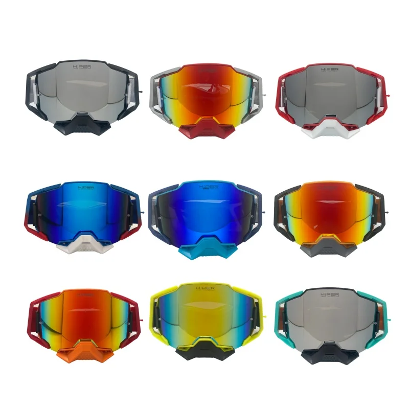 Ergonomic Design Riding Goggles Pressure-Relief Wearing Experience UV400 Anti-Fog Lens for Motocross Enduro Competition