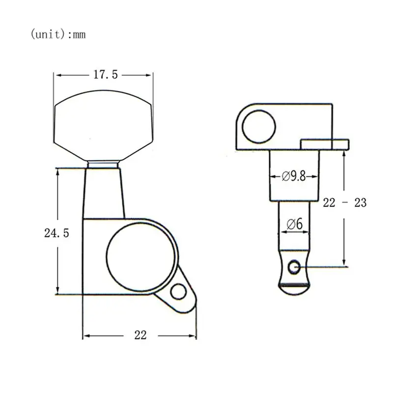 HOTB72A 5X أوتاد ضبط الجيتار رؤوس آلة موالف 3R3L ضبط الوتد آلة الرأس للجيتار الكهربائي الصوتي، أسود
