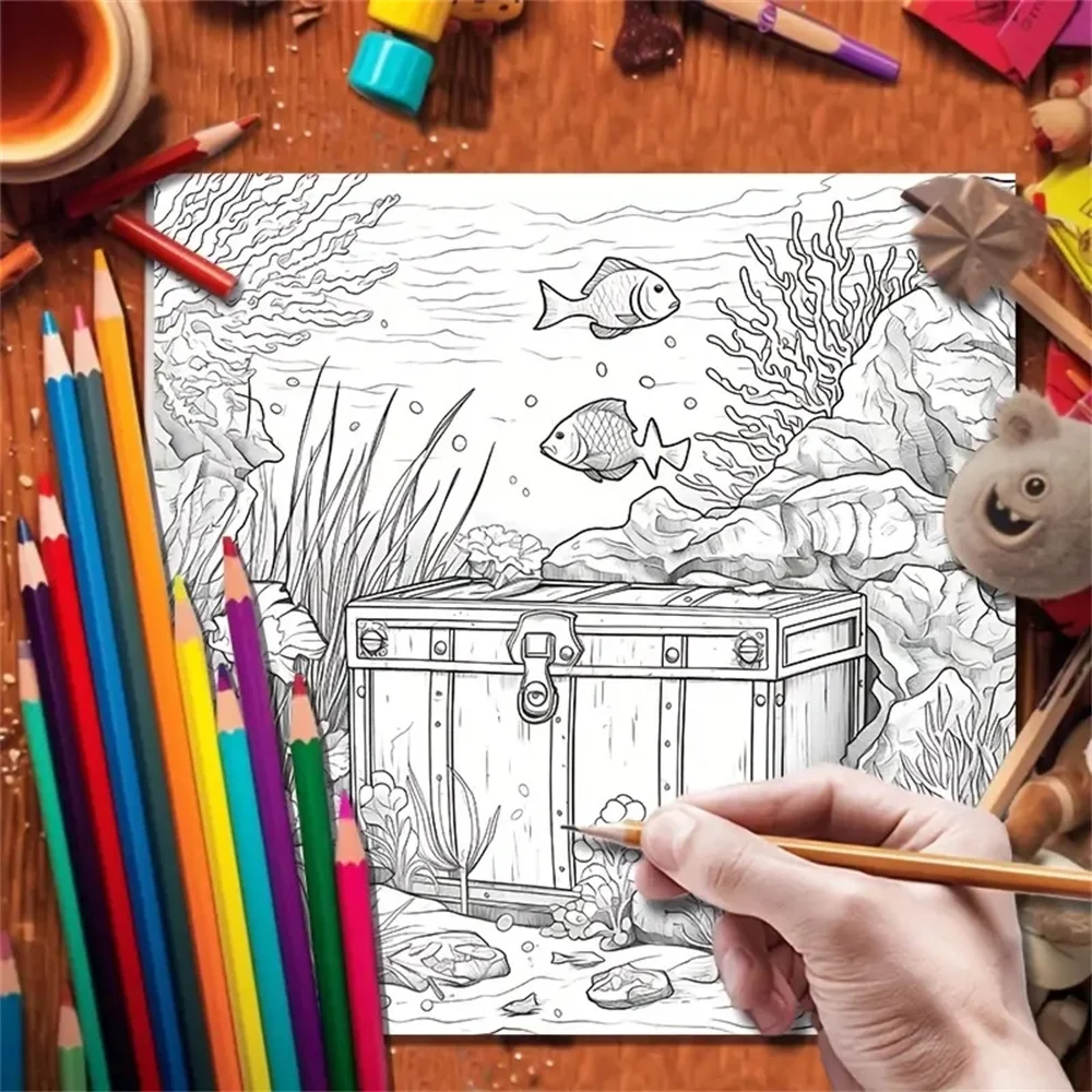 1pc Art Coloring Book 22 Page Coloring Books Gift For Birthday Party Relieve Stress Kill Time Graffiti Painting Drawing Art Book