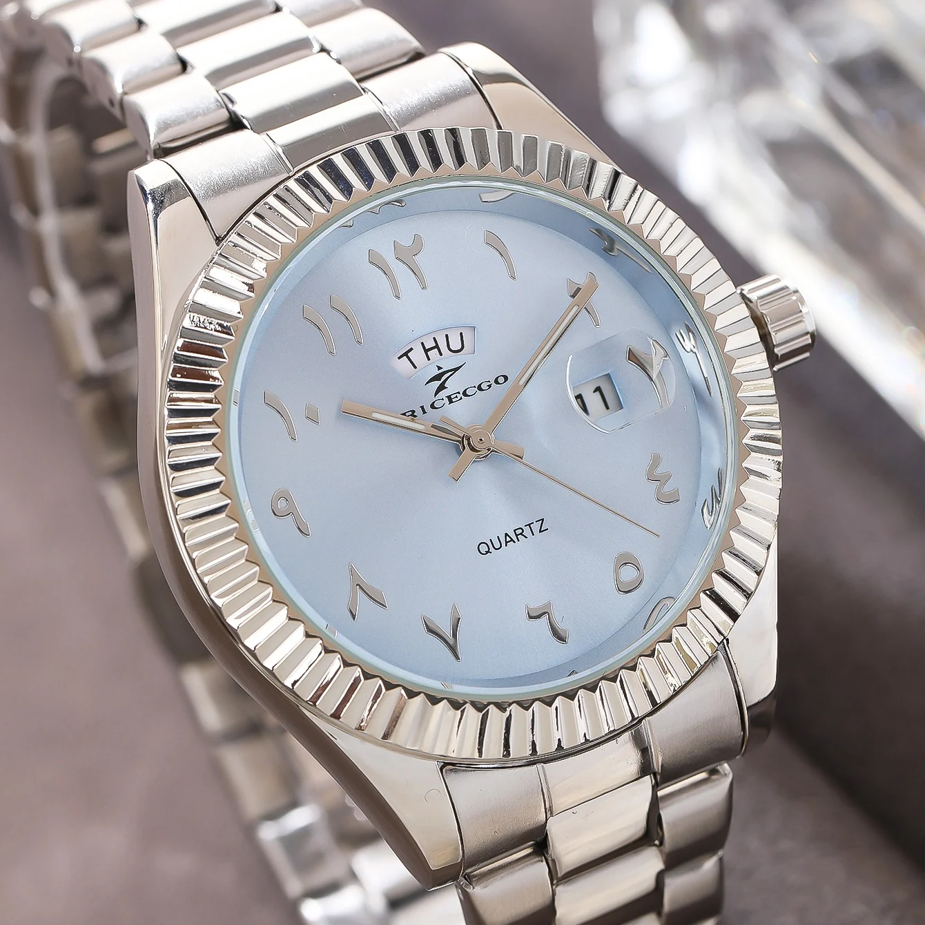 Fashion Sports Watches Men Business Stainless Steel Watchband Calendar Week Display Reloj Masculino Leisure Clock WristWatch