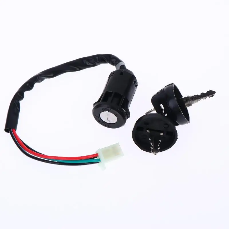 4 Wires Universal Ignition Switch with 2 Matching Keys for 50CC-250CC Motorcycle ATV Moped Scooter
