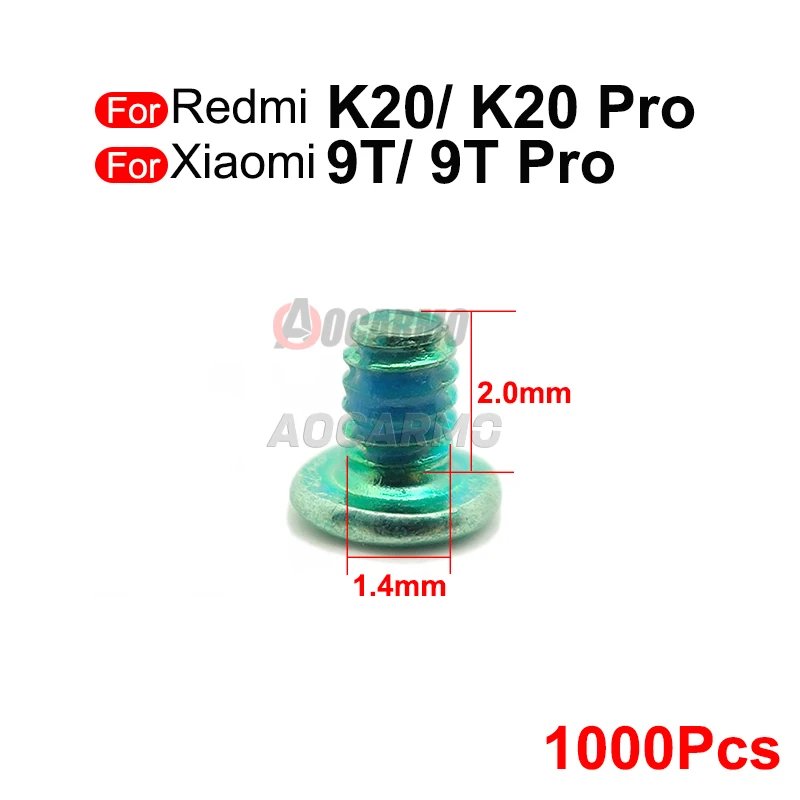 1000Pcs/Lot For Xiaomi Mi 9T / 9TPro For Redmi K20 / K20Pro Pro Screw Middle Frame Motherboard Internal Screws Replacement Part