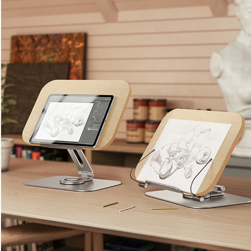 Reading Stand Rotating Foldable Double Pole Aluminum Alloy Stand Desktop Tablet Notebook Stand