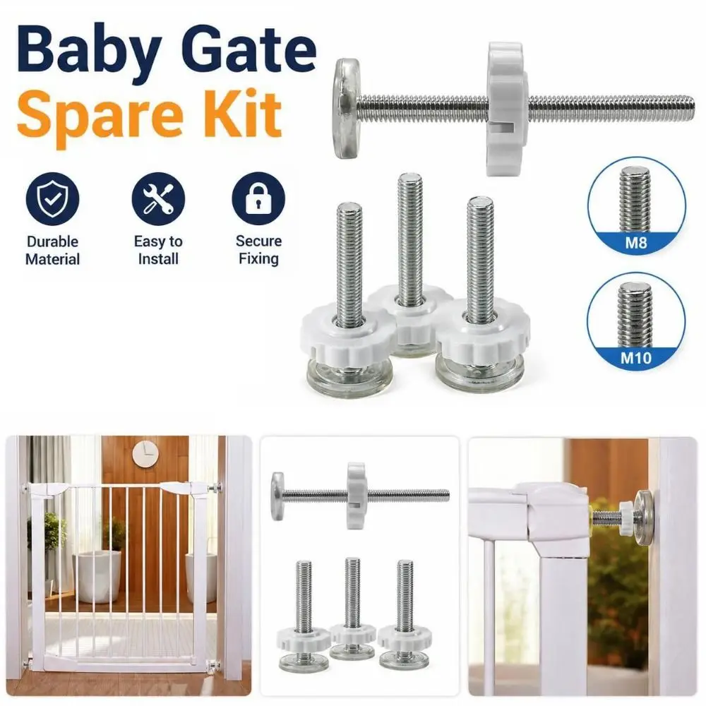 Gate Screw Bolts Gate Spare Kit Tool Free Installation Rust Resistant Pressure Fit Gate Hardware Gate Replacement Parts