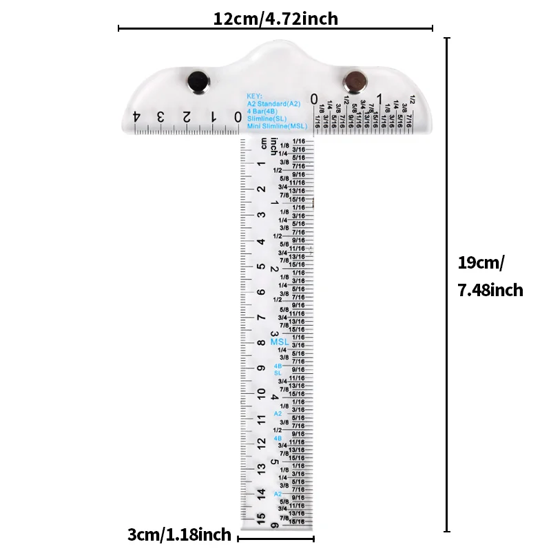 A 15-cm Engineering Drawing and Measuring T-square Made of Acrylic Material. It Is a Transparent Study Stationery Item