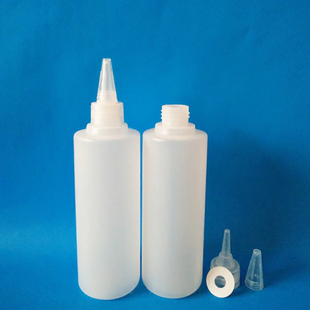 

6pcs 250ml Tip Applicator Bottle Plastic Squeeze Bottle Clear Liquid Dispenser (White) tip bottle tip squeeze bottle