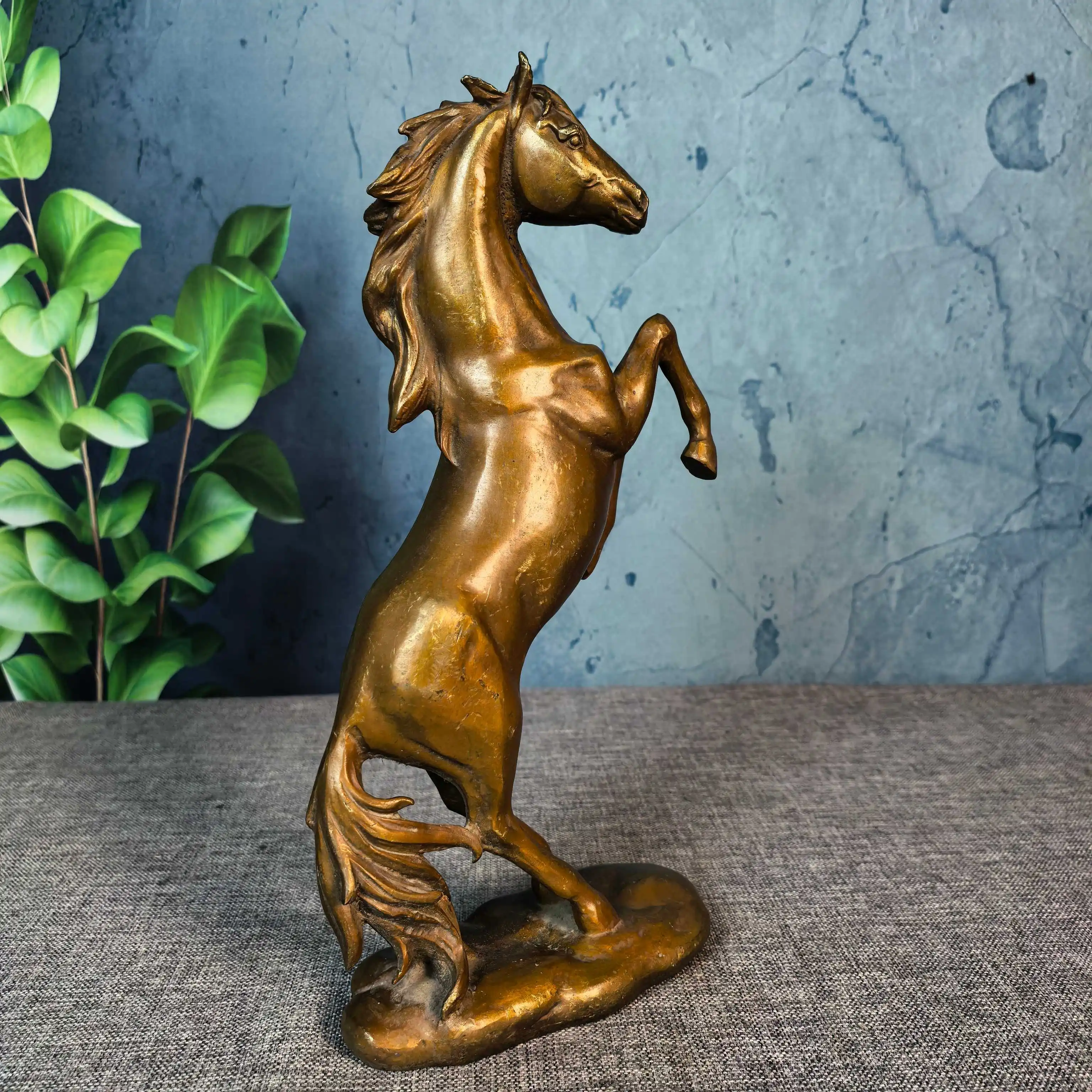 Brass Standing Horse Statue  Unique Brass Figurine for Stylish Interior Decoration