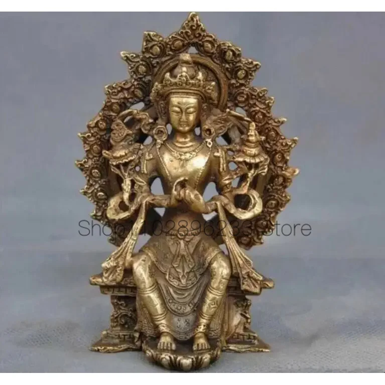 

Copper Statue Tibetan Temple Buddhism Prayer Tara Guanyin Kuan-Yin Buddha Goddess Statue