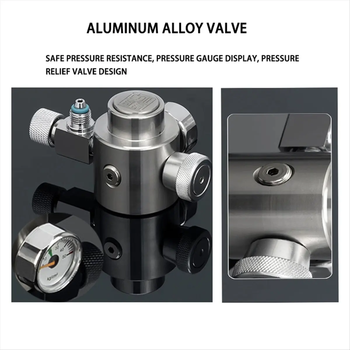 DIY Aquarium CO2 Generator Electromagnetic Valve Bubble Aquatic Plant FishTank CO2 Reaction Steel Cylinder Generator(EU)