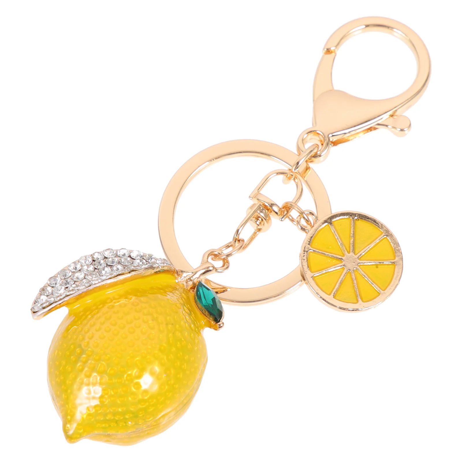 

Cute Keychain Charms Lemon Gift Decorative Bag Pendant Decorations Yellow Crystal Lemon-shaped Miss