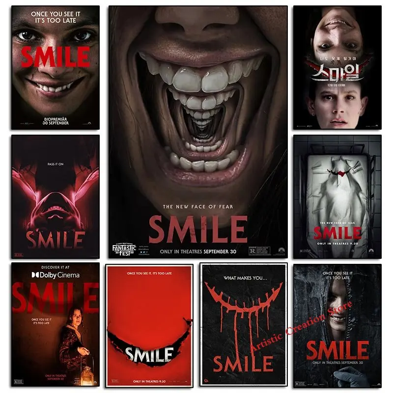 

Horror Smile Movie Print Art Canvas Poster For Living Room Decor Home Wall Picture