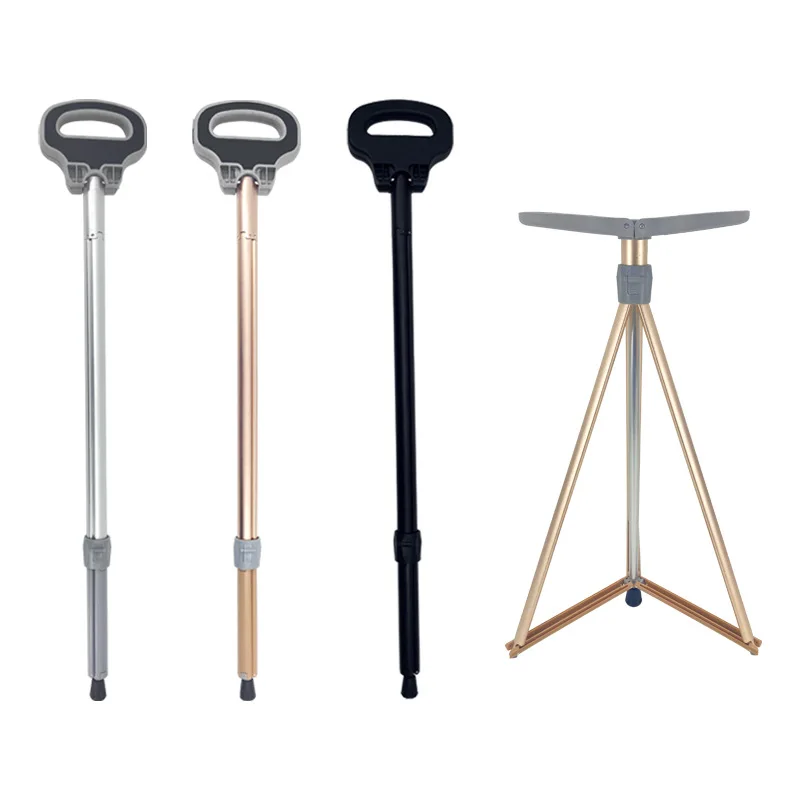 Non-Slip Cane with Foldable Chair Function Portable Hiking Stick Massage Tool for Sports And Outdoor Entertainment