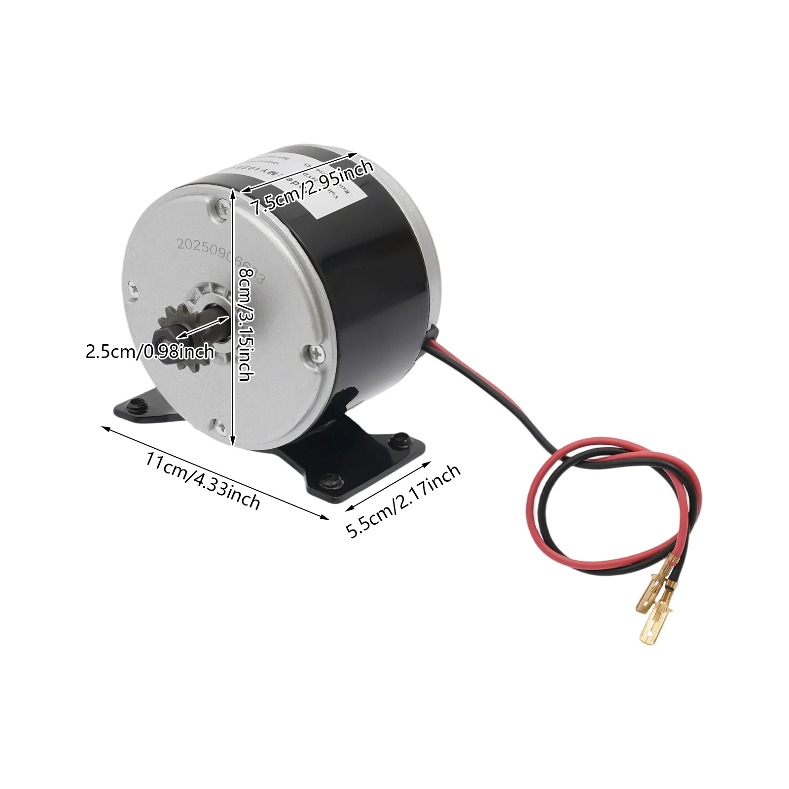 Motor, Electric Bike Kit, Scooter Accessories, 250W 24V Sprocket Brush Motor, Reversible Design, 2550rpm High Speed, Pure Copper Core, Powerful E-Bike Conversion Part, Compatible for Scooter Bicycle DIY Upgrade, Easy Clean Surface
