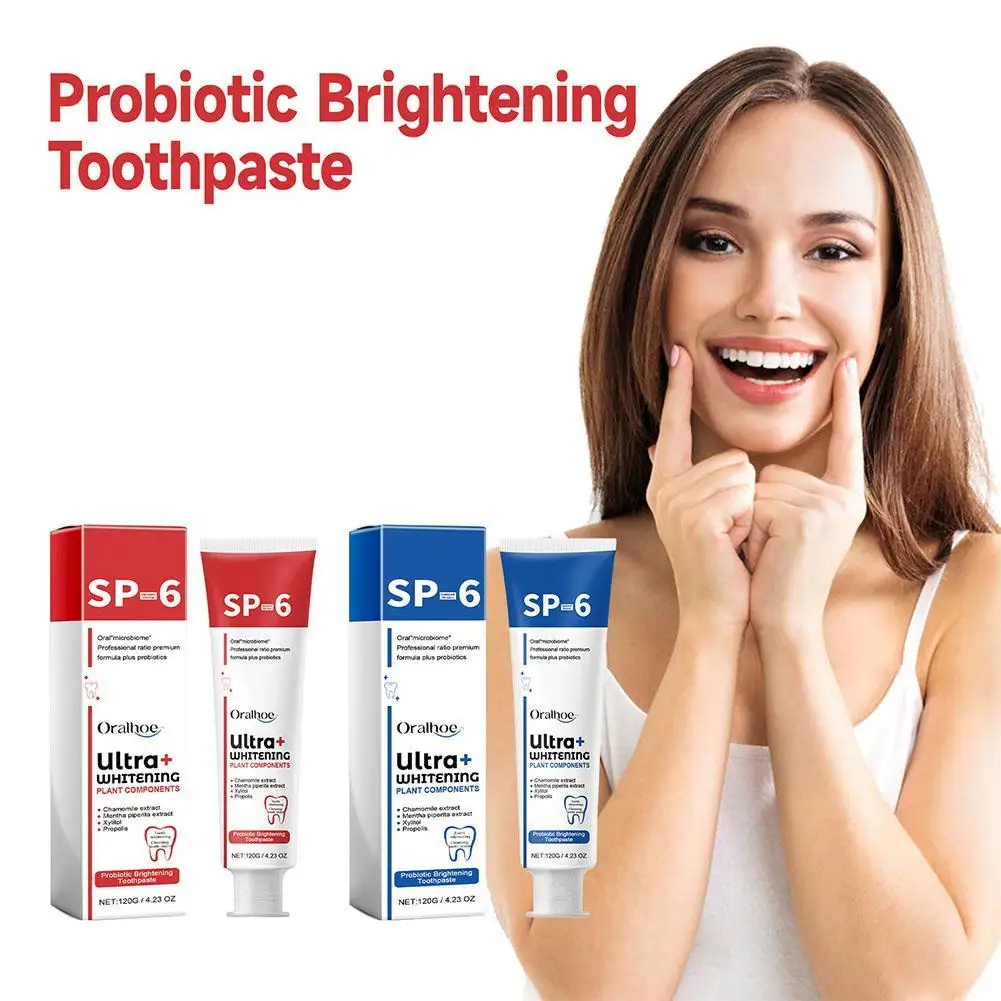 Sp-6 Probiotic Whitening Toothpaste Oral Health Breath Freshener Tteeth Cleaning Brightening Stains Calculus Remover Teeth Care