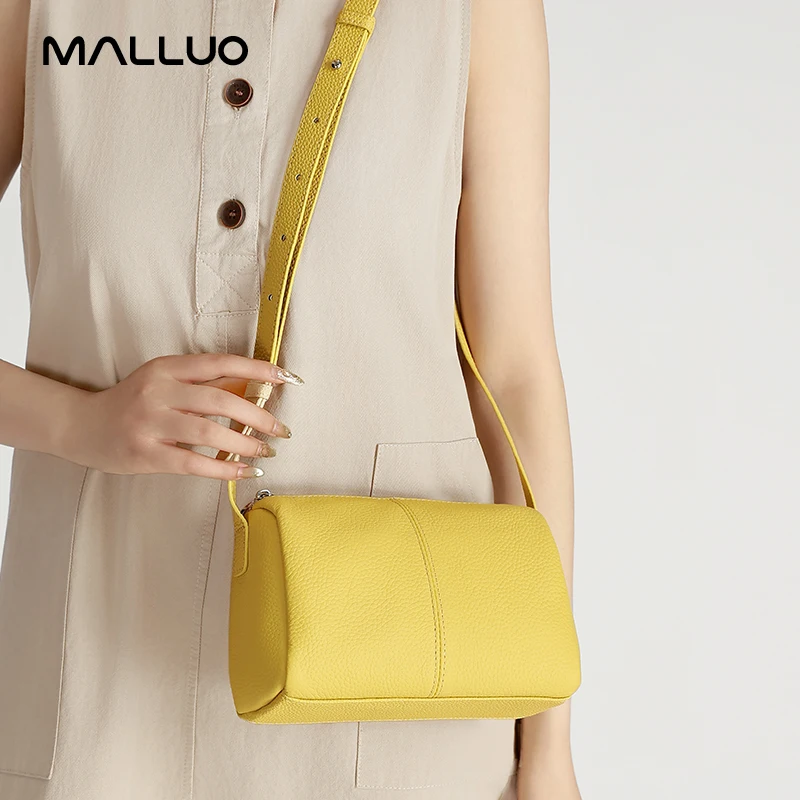 Women's Genuine Leather Crossbody Bag Top Layer Cowhide Small Camera Purse Adjustable Strap Daily Shoulder Handbag