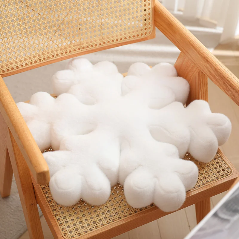 وسادة ندفة الثلج البيضاء وسادة الثلج لطيف لينة ألعاب من نسيج مخملي عيد الميلاد الوسائد الزخرفية ندفة الثلج رمي الزخرفية الشتاء عيد الميلاد