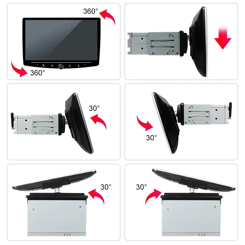 Rotatable Android Car Radio, 10,1 ", 360 graus, Single Din, Autoradio, Áudio, DVD Player