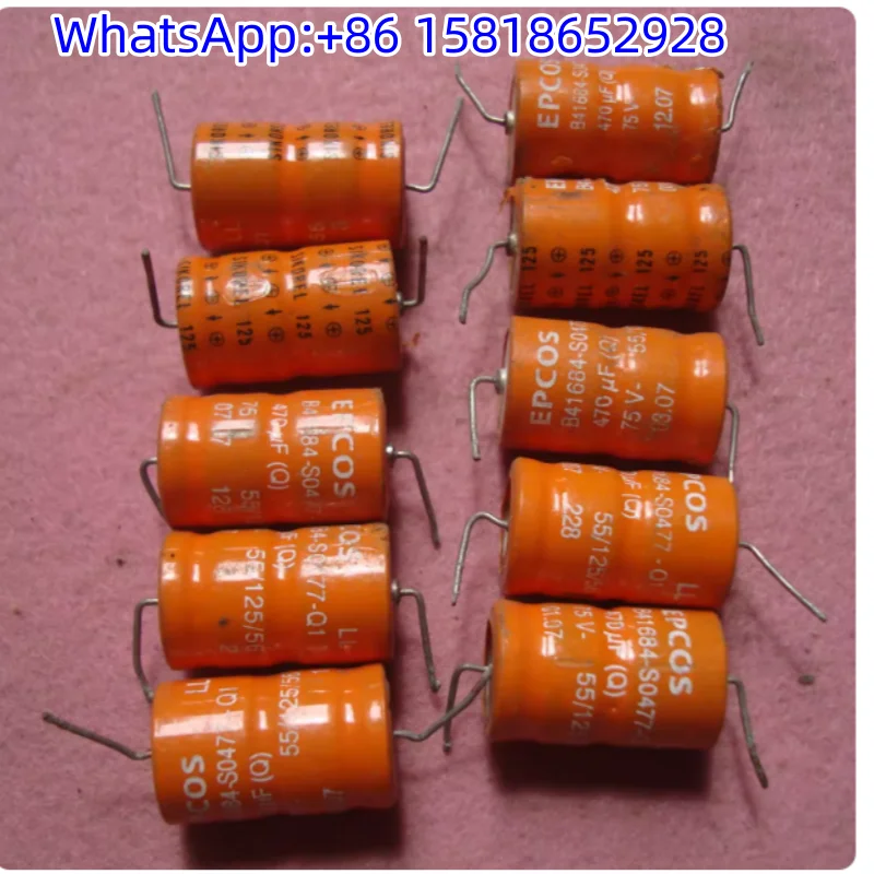 5pcs SIKOREL 75V 470UF Germany EPCOS Siemens High-End Orange Axial Electrolytic Capacitor