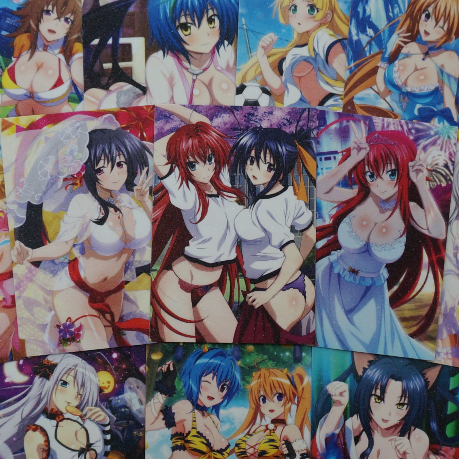 

40pcs/set High School DxD Sexy Ladies Full-art Characters Cards Rias Xenovia Koneko Rossweisse Irina Shiny Frosted Paper Card