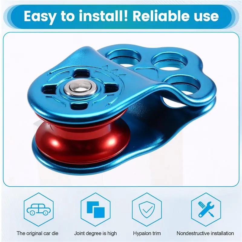 Climbing Pulley- 30KN Three Holes Ball Bearing Single Pulley For 14Mm Rope Hauling In Rock Climbing view 4