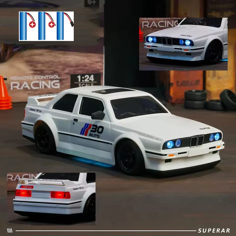 1:24 Remote Control Car 2.4G Radio High Speed Car Model With Led Lights Drifting Car For Children Electric Toy Christmas Gift