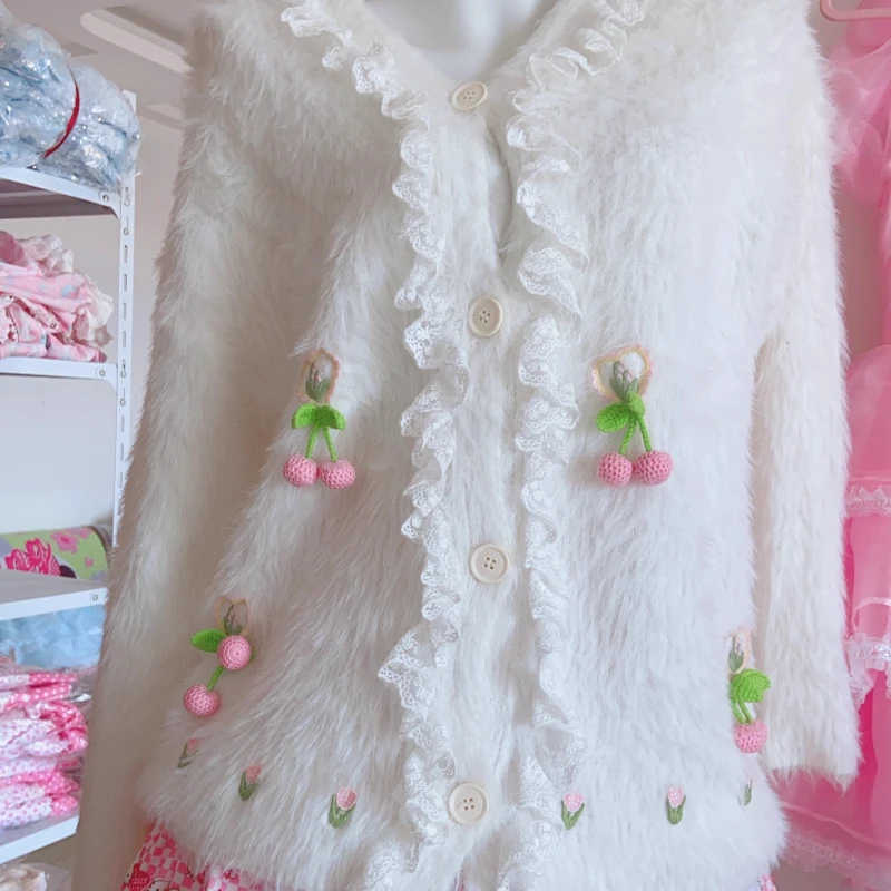 2025 가을 겨울 신상 스타일리시 니트 여성 가디건 일본 디자인 두꺼운 따뜻한 플러피 니트 탑 스웨터 코트 여성용