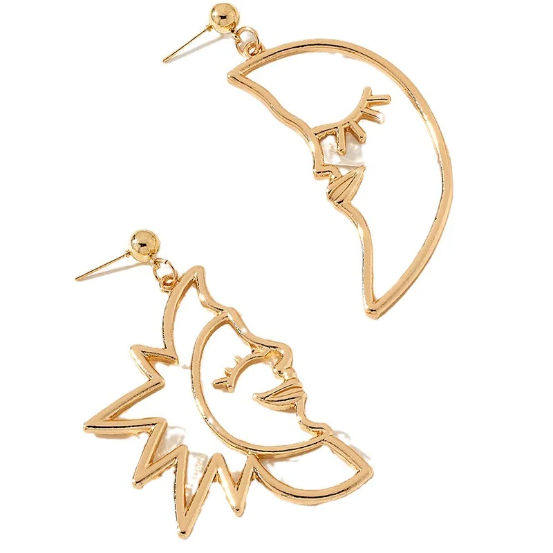 Boucles d'Oreilles Créatives en Forme de Croissant pour Femme, Version Coréenne, Tendance, Filet, Rouge, Ins, Escales Froides, Design, Smiley