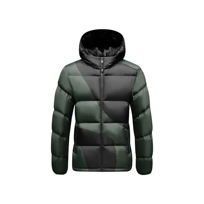 

New Winter Men's Casual Jacket Windproof Thickening Tops Outdoors Cotton Coat Climbing Hunting Hooded Warm Cotton Parka Jacket