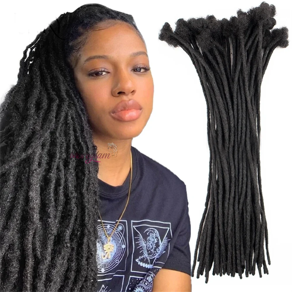 

Человеческие волосы Dreadlock для мужчин/женщин, вязаные косички, органические волосы, удлинители Loc 0,4/0,6 см, искусственные волосы