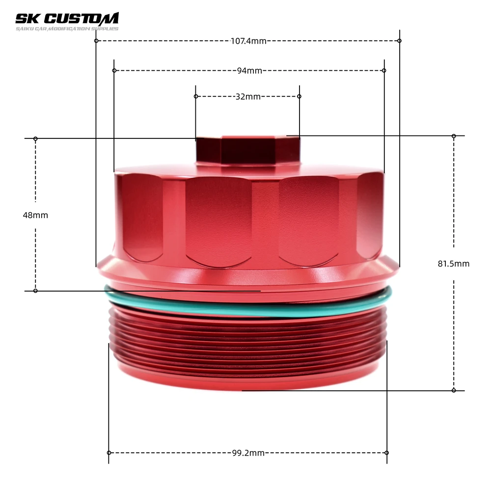 SKCUSTOM for BMW 3 5 7 Series E46 M52 M54 M56 Oil Filter Housing Forged aluminum alloy