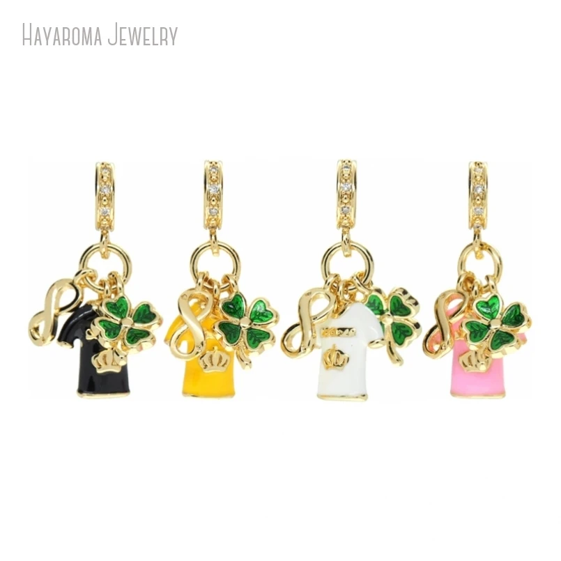 

10Pcs Enamel Metal Jewelry Copper Gold Color Geometric Infinity Shirt Wholesale Pendant