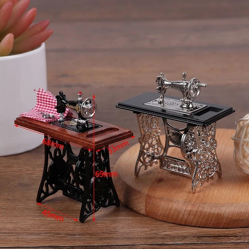 Kids Dollhouse Decor Miniature Furniture Wooden Sewing Machine Accessories for Dolls House for Girls