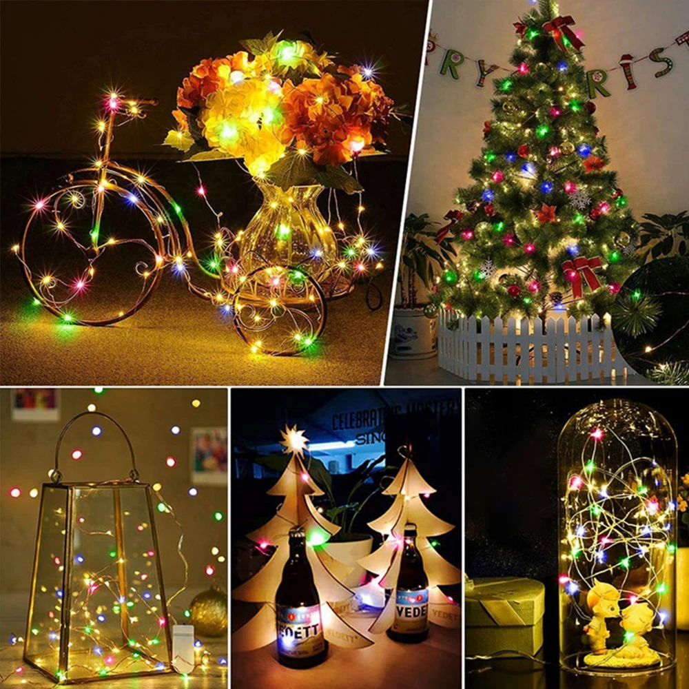50M 100M 220V LED String lights Copper Wire EU US Plug Kit Warm Multicolor White 500 1000 LEDs/M Christmas Party Wedding Decor