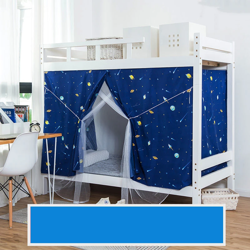 Dormitory Bed CurtainCartoon Print Pattern Student Dormitory Mosquito Net Universal Encrypted Dustproof Breathable Mosquito Net