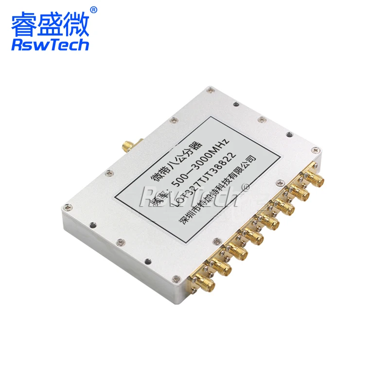 1PCS SMA power divider, one point eight, 2-6G microstrip power divider, 500-3000MHz combiner, 2.4G-6G 1 to 8 power splitter