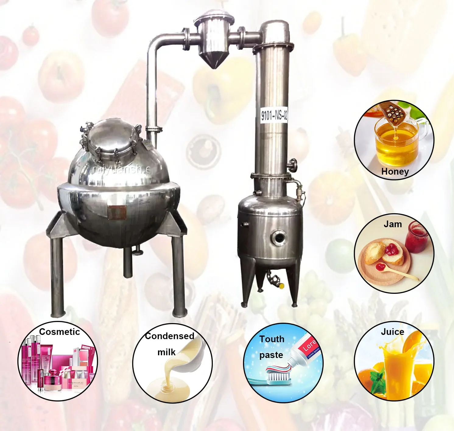 Ethanol Distiller Water Evaporation Equipment Concentrate Juice Making Machine