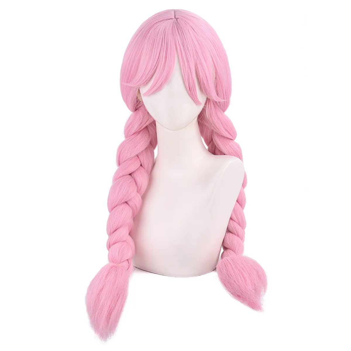 Synthetic Pink Cosplay Wig Inspired By Hai-Se Double Braids Long Harajuku Anime Party Costume Heat Resistant Fiber